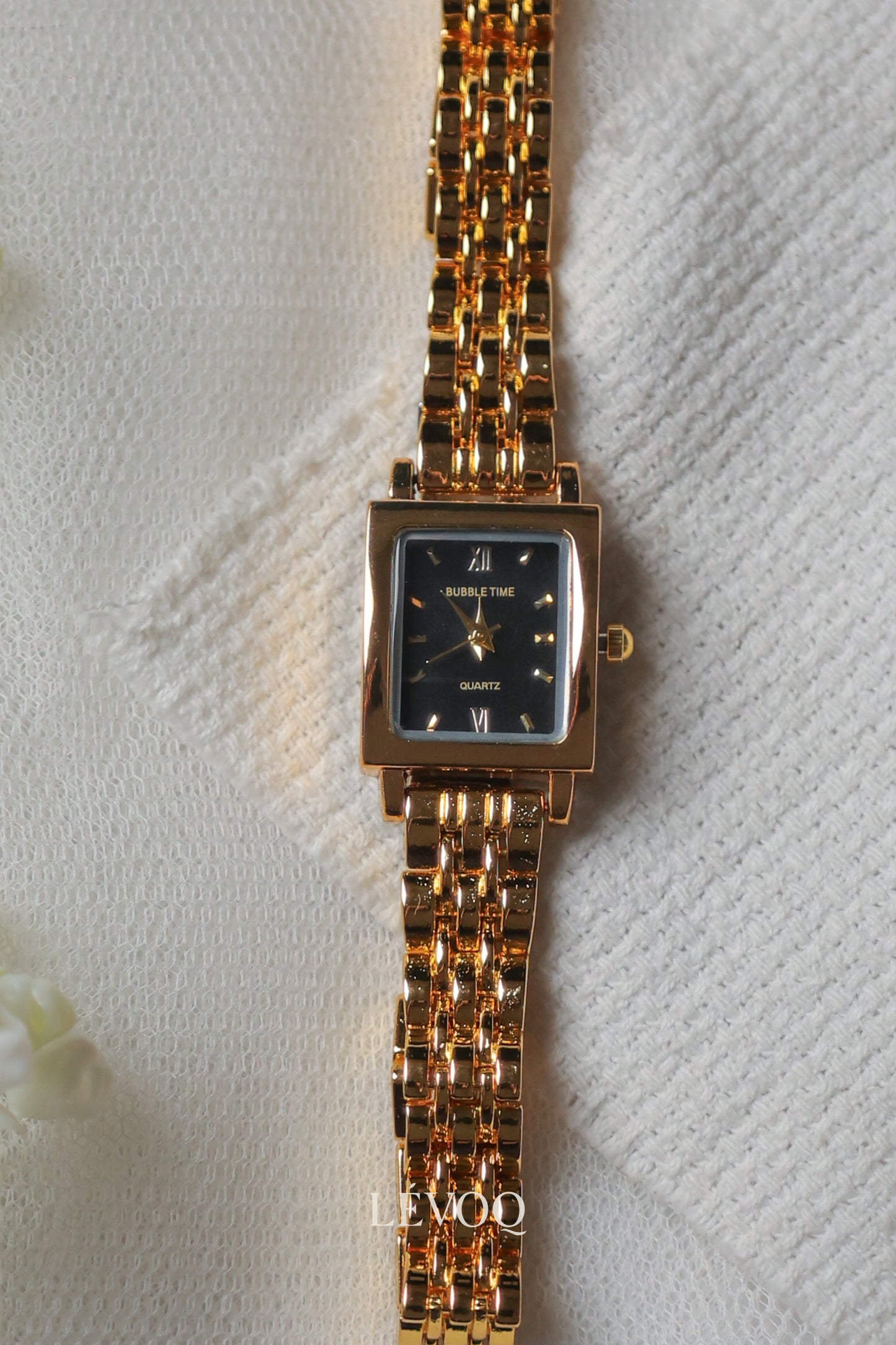 Bubble Square Gold Black