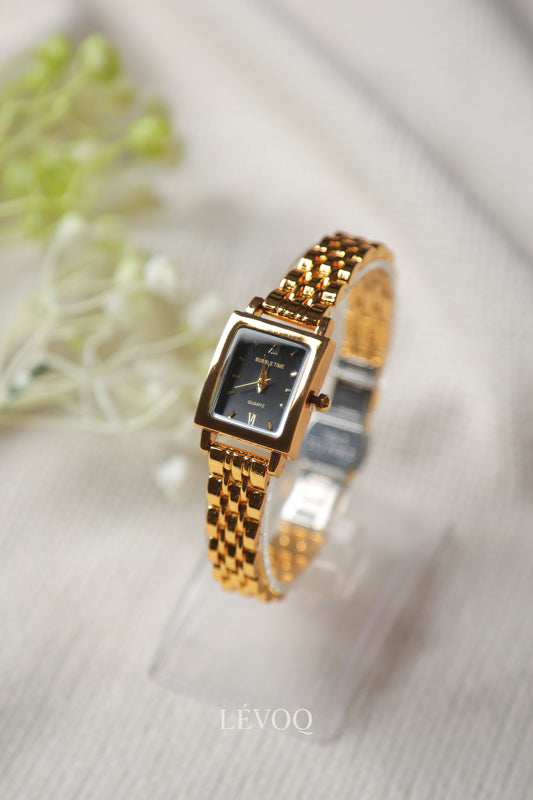 Bubble Square Gold Black